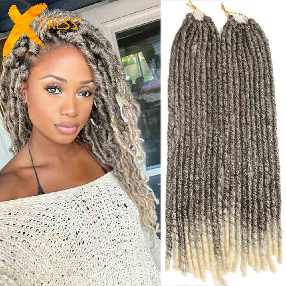 Long Straight Crochet Braids Hair Faux Locs For Women X-TRESS Synthetic Braiding Hair Low Temperature Fiber Hot Water Setting